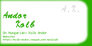 andor kolb business card